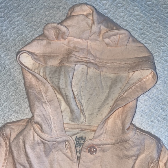 Light weight Osh Gosh peachy pink hoodie - Picture 3 of 4